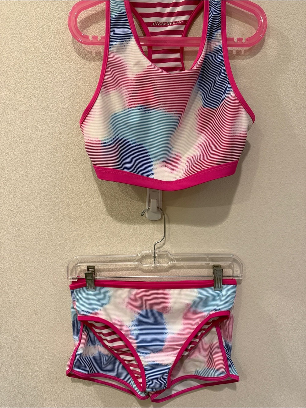 Eddie Bauer Girls 3 Piece Reversible Swim Set 14/16